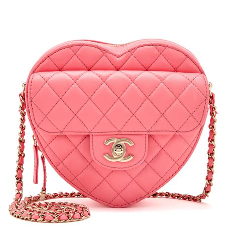 pink heart chanel bag|chanel heart bag coral pink.